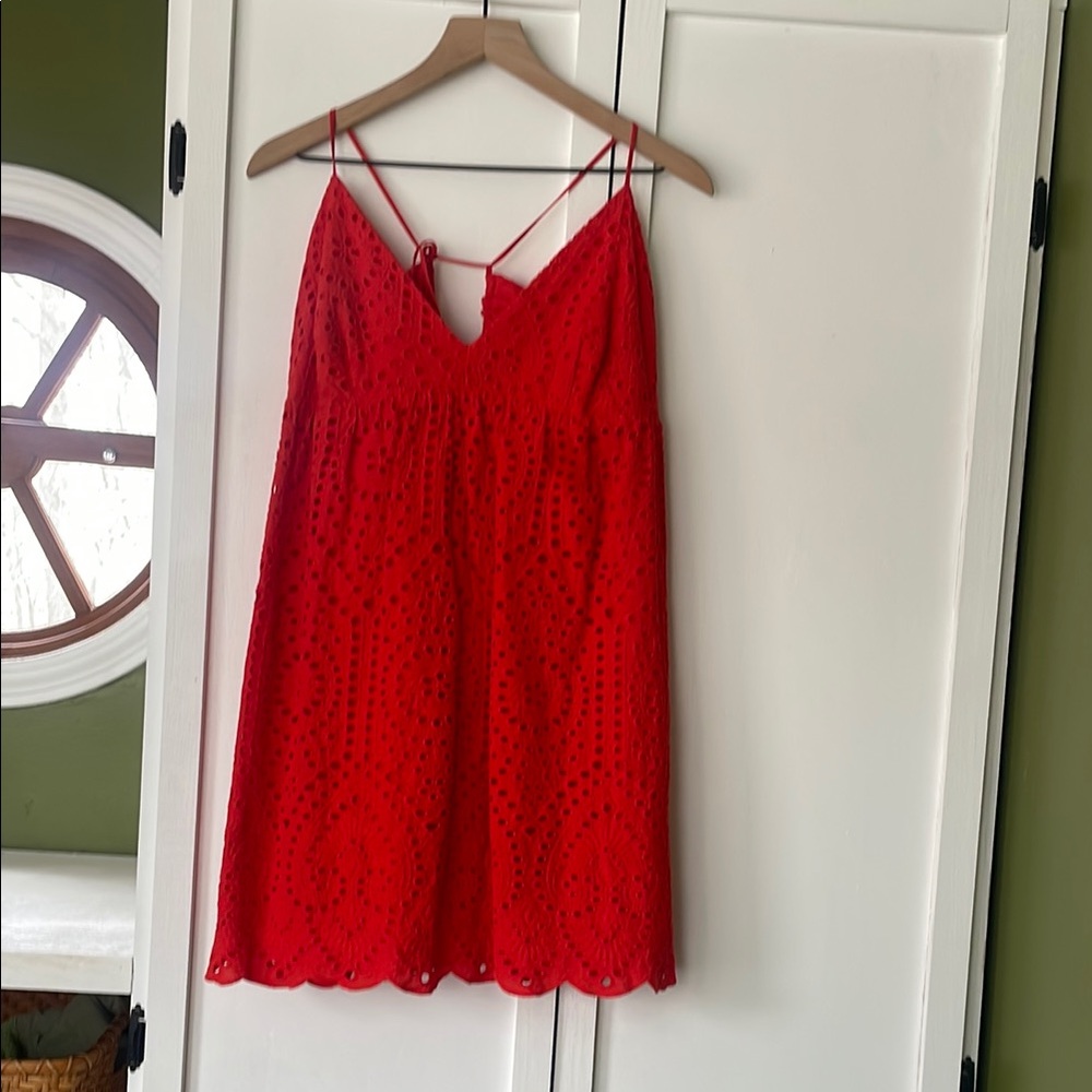 Red Lace Sleeveless Dress